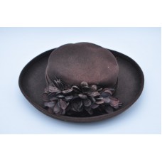 August Hat Company Mujer&apos;s Fancy Hat Derby Church Organza Bow Wool Brown Flowers  eb-65414313